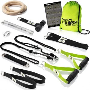 BodyCROSS Slingtrainer Bundle – inklusive Holz Turnringe